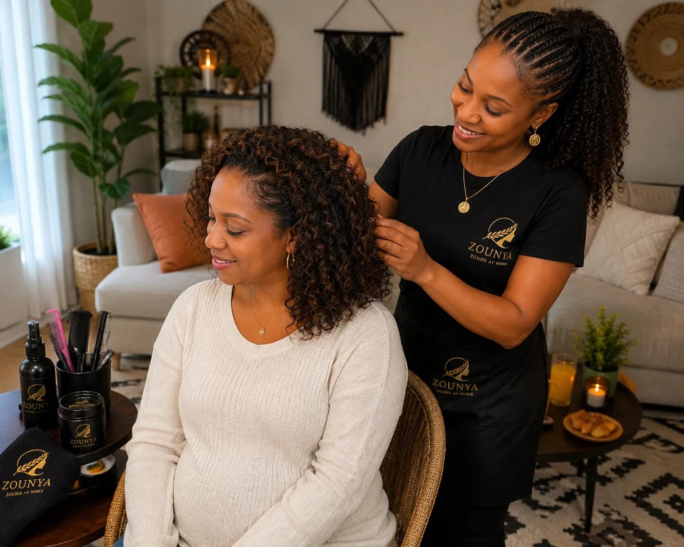 Knotless braids by a Zounya certified braider in Charlotte, NC